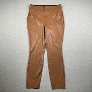 PAIGE Sheena Faux Leather Leggings Womens XL Brown Dark Argan High Rise Vegan